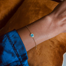 Load image into Gallery viewer, Ahmad Turquoise Enameled Spirit, Yellow Gold Bracelet