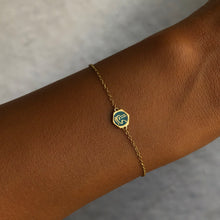 Load image into Gallery viewer, Turquoise Enameled Spirit, Yellow Gold Bracelet