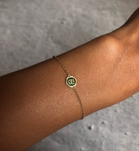 Load image into Gallery viewer, Njoud Green Enameled Spirit, Yellow Gold Bracelet