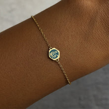 Load image into Gallery viewer, Yara Turquoise Enameled Spirit, Yellow Gold Bracelet