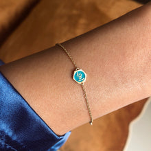 Load image into Gallery viewer, Ahmad Turquoise Enameled Spirit, Yellow Gold Bracelet