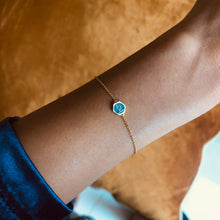 Load image into Gallery viewer, Ahmad Turquoise Enameled Spirit, Yellow Gold Bracelet