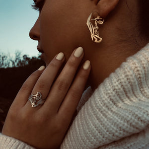 Caso Earrings Gold Dripped