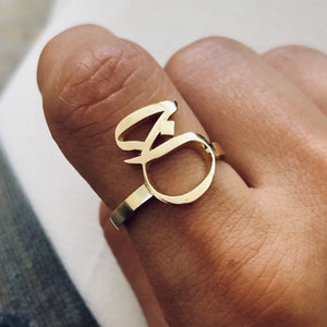 J Arabic Letter Ring