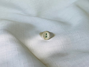 Tuwaiq Mountain green enameled ring