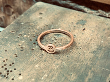 Load image into Gallery viewer, Tiny Coin Band Rose Gold Ring with her and his Arabic Letters
