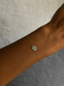 Yara Turquoise Enameled Spirit, Yellow Gold Bracelet