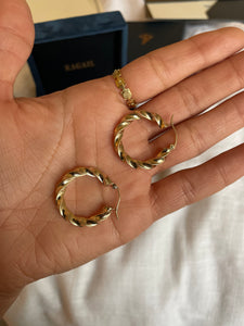 Light Gold Twisted Hoops