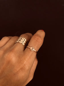 Tiny Coin Band Rose Gold Ring with her and his Arabic Letters