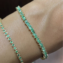 Load image into Gallery viewer, Artsy Emerald Tennis Bracelet
