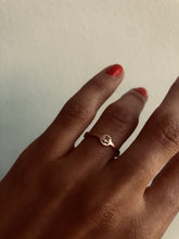 Load image into Gallery viewer, Tiny Coin Band Rose Gold Ring with her and his Arabic Letters
