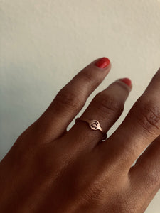 Tiny Coin Band Rose Gold Ring with her and his Arabic Letters