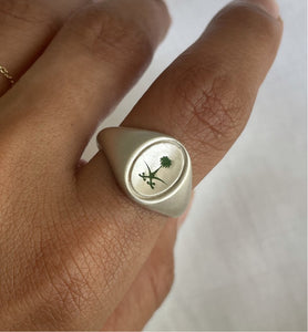 Tuwaiq Mountain green enameled ring