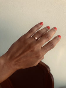 Tiny Coin Band Rose Gold Ring with her and his Arabic Letters