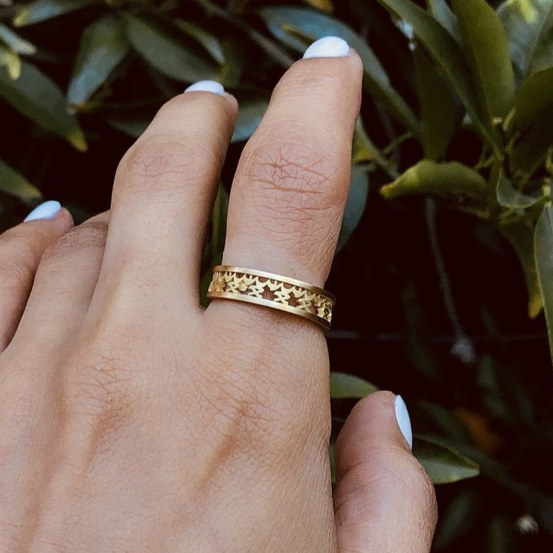 Arabic Initials Customized Ring, Yellow Gold