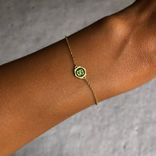 Load image into Gallery viewer, Njoud Green Enameled Spirit, Yellow Gold Bracelet
