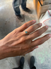 Load image into Gallery viewer, Enameled Anchor Coin Turquoise Chain Ring
