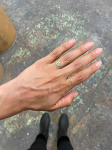 Enameled Anchor Coin Turquoise Chain Ring